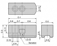 Кулачки сырые тип НС для гидравлических токарных патронов, рейка 1,5 х 60º
